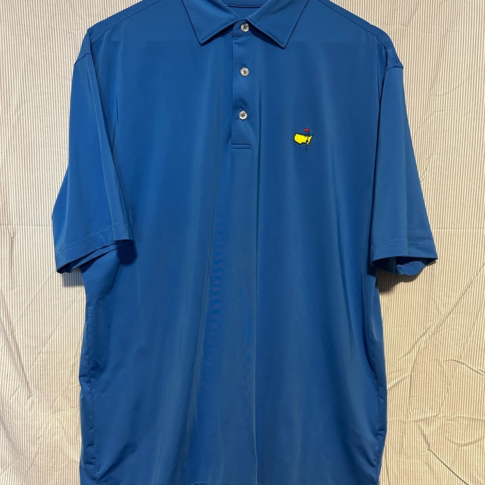 Masters Tech Men's Golf Polo Shirt Blue Size L Short Sleeve